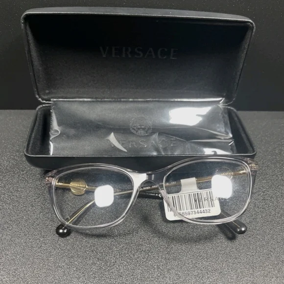 Versace Italy B Mod 3293 55[]18 140 Black / Gold Eyeglasses / Frames W/Case MH - Picture 2 of 10